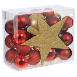 Набор из 30шт Украшение новогоднее "Шар", D8/6/5 см L21 W13 H26 см