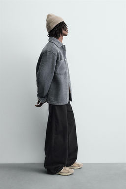 FAUX SHEARLING OVERSHIRT WITH POCKETS - Zara фото 4