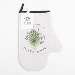 Цена за 2 шт. Варежка-прихватка Christmas trees 20?28 см, саржа, 100% х/л, ватин 250 г/м?