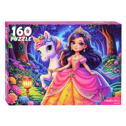 Пазлы 160 "Принцесса и ночной единорог"