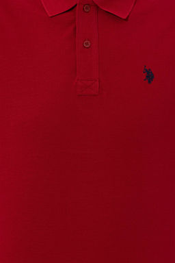 U. S. Polo Assn Мужская бордово-красная базовая футболка с воротником-поло - U.s. polo assn фото 12