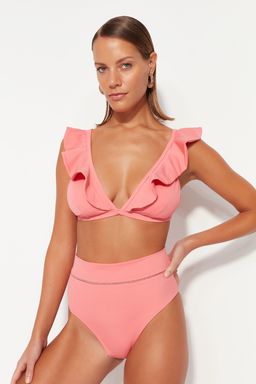 TRENDYOLMILLA Tarc?n Serit Aksesuarl? Yuksek Bel Regular Bikini Alt? TBESS22BA0027 фото 36