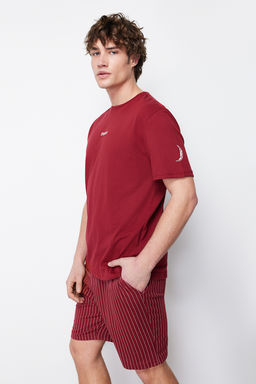 TRENDYOL MAN Bordo Regular Fit Yazl?k Sortlu Pijama Tak?m? THMSS21PT1005 - Trendyolmilla фото 16
