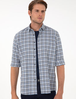 _ndigo Regular Fit Ekose Oduncu Uzun Kollu G_mlek - Pierre cardin фото 3