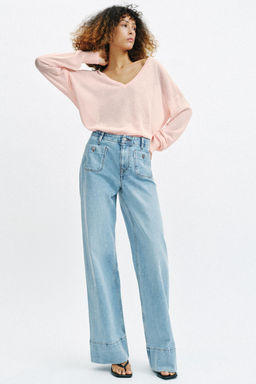 JEANS Z1975 WIDE LEG TIRO ALTO BOLSILLOS / Azul claro