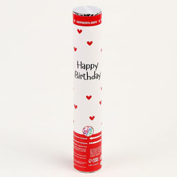 Хлопушка пневматическая С Днём Рождения, сердечки, 30см