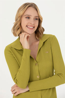 U. S. Polo Assn Женское трикотажное платье фисташкового цвета - U.s. polo assn фото 9