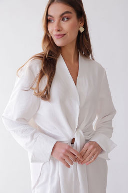 10528 Костюм из рубашки и брюк белый - Martichelli фото 4