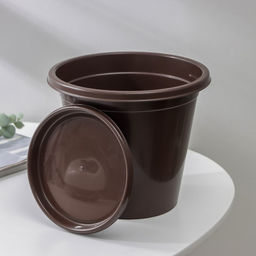 Цена за 2 шт. Горшок для цветов с поддоном «Альтернатива. Эконом», 2 л, пластиковый, коричневый