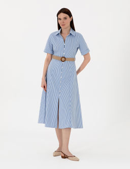 Mavi Regular Fit Dokuma Elbise