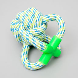 Игрушка канатная Мегамяч с ручкой, до 190 г, 15 х 9 см, микс цветов - Пижон фото 3