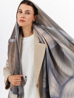 Большой, мягкий, теплый однотонный двусторонний палантин