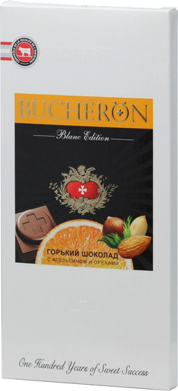 BUCHERON. Blanc Edition. Горький с апельсином и орехами 85 гр. карт.пачка