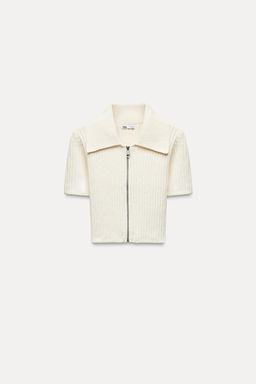 CHENILLE ZIP-UP TOP - Zara фото 6