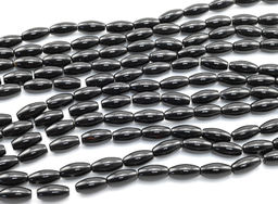 Бусины из агата черного рис 8*16мм, 40см, 25 бусин Радуга камня