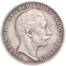 Монета 3 марки 1910 года А Германия (Пруссия)