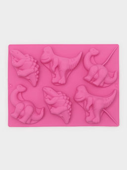 Форма для выпечки Доляна Животные.Динозавры, силикон, 29?21 см, 6 ячеек (10.4?7.2 см), розовая фото 2