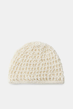 GORRO CASQUETE TRENZADO / Blanco roto