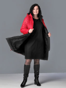 25311 Пальто дем. красный - Dizzyway фото 5