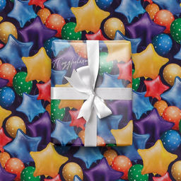 Цена за 10 шт. Бумага упаковочная глянцевая «Воздушные шары», 70 х 100 см