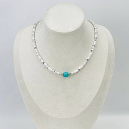 Колье из Говлита и Амазонита