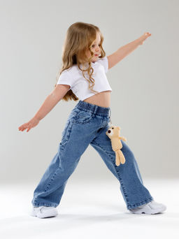 Джинсы-трубы для девочек - СИНЯЯ МОДА фото 3