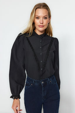 TRENDYOLMILLA Beyaz Dantel Detayl? Pamuklu Regular Normal Kal?p Dokuma Gomlek TWOAW21GO0077 фото 18