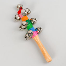 Погремушка с бубенцами, дерево, металл, 18 см