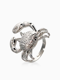 Кольцо "Краб", безразмерное, цвет серебро