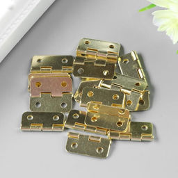 Цена за 4 шт. Петля для шкатулки (ключницы), металл, с закругленными углами, набор 15 шт., 1.7×1.9 см