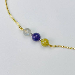 Браслет регулируемый для Овна из Граната, Аметиста и Лабрадора - Радуга самоцветов фото 3