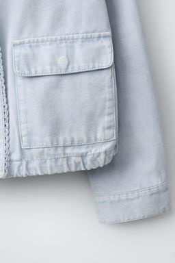 CAZADORA CANVAS PUNTILLA / Azul claro - Zara фото 6