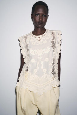 ZW COLLECTION SHIRT WITH RUFFLED CHEST - Zara фото 2