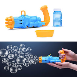 Бластер для мыльных пузырей  (8 отверстий) в коробке