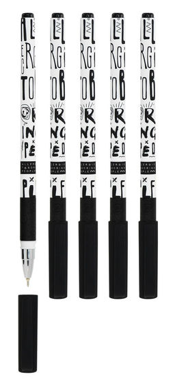 Ручка масляная 0.5мм LOREX GRUNGE 4 EVER Slim Soft Grip синяя, резиновый грип, игловидный наконечник, - Family фото 2