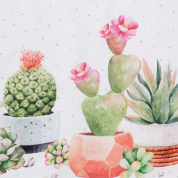 Скатерть Этель Кактусы 180х147 см, 100% хлопок, рогожка 160 гр/м2  фото 4