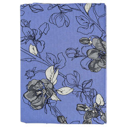 Постельное белье, комплект 1,5 спальный "Цветы сакуры лавандовый/серый", 4 предмета: пододеяльник на пуговицах 145х215см, простыня классическая 150х220см, 2 наволочки 70х70см с клапаном-запахом, бязь "Комфорт" 121г/м2, хлопок 100%, упаковка "классиче