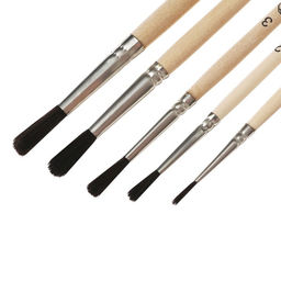 Набор кистей для рисования, белка, 5 штук: №: 1, 2, 3, 4, 5, Calligrata, круглые, деревянная ручка, в пакете