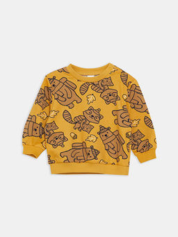 Bisiklet Yaka Uzun Kollu Bask?l? Erkek Bebek Sweatshirt 2li - Waikiki фото 3