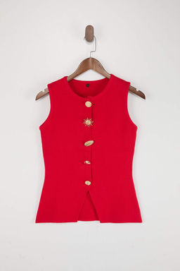 K?rm?z? Dugme Detayl? Yelek TWOSS25YE00043