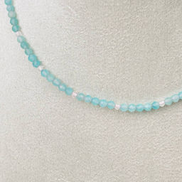 Колье из Амазонита и Розового кварца 42 см +