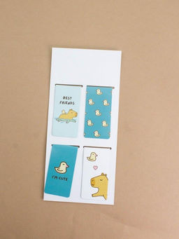 Набор магнитных закладок Capybara and duck, 4 шт., 35х70 мм
