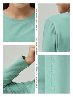 Лонгслив детский "Школьный" малахит