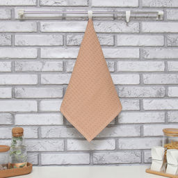 Цена за 2 шт. Кухонное полотенце «Доляна», коричнево-серое, 35×60 см, 100% хлопок, крупная вафля 220 г/м²