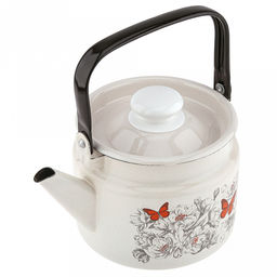 "Яблоневый цвет" Чайник эмалированный 2л, металлическая крышка (Россия)