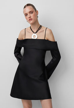 Платье из сатина с открытыми плечами - Mollis фото 3