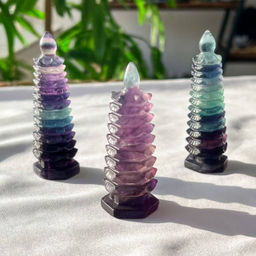 Фигурка Пагода фен-шуй резная из Флюорита