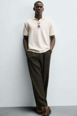 TEXTURED REGULAR FIT POLO SHIRT - Zara фото 6