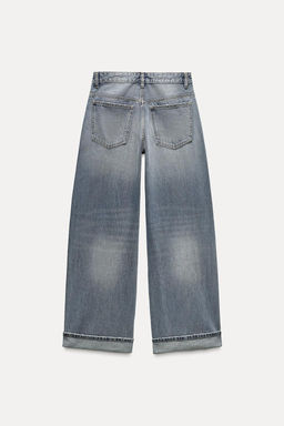 RELAXED FIT FOLD-UP LOW-RISE JEANS - Zara фото 8