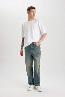 Джинсовые брюки Baggy Fit с широким узором и нормальной талией, широкие брюки - Defacto фото 3
